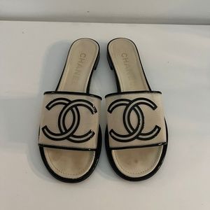 Chanel Mesh CC Logo Sandal 36
